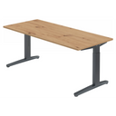 Bureau réglable en hauteur XTRA XB 19 GG en chêne rustique avec piètement gris foncé de hjh OFFICE PRO