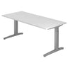 Bureau réglable en hauteur XTRA XB 19 SS avec plateau blanc et pieds gris de hjh OFFICE PRO