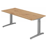 Bureau réglable en hauteur XTRA XB 19 SS en chêne rustique avec piètement gris de hjh OFFICE PRO