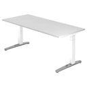 Bureau réglable en hauteur XTRA XB 19 WC en blanc avec plateau rectangulaire de hjh OFFICE PRO