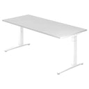 Bureau réglable en hauteur XTRA XB 19 WW en blanc avec un grand plateau rectangulaire de hjh OFFICE PRO