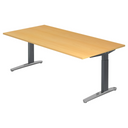 Bureau réglable en hauteur XTRA XB 2E GC en hêtre avec structure gris foncé de hjh OFFICE PRO