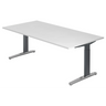 Bureau réglable en hauteur XTRA XB 2E GC avec plateau blanc et pieds gris de hjh OFFICE PRO