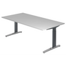 Bureau réglable en hauteur XTRA XB 2E GC en gris avec un grand plateau de hjh OFFICE PRO