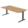 Bureau réglable en hauteur XTRA XB 2E GG avec plateau en chêne rustique et piètement anthracite de hjh OFFICE PRO