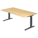 Bureau réglable en hauteur XTRA XB 2E GG aspect érable avec structure gris foncé de hjh OFFICE PRO