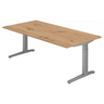 Bureau réglable en hauteur XTRA XB 2E SS en chêne noueux avec piètement gris de hjh OFFICE PRO