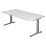 Bureau réglable en hauteur XTRA XB 2E SS avec plateau blanc et pieds gris de hjh OFFICE PRO