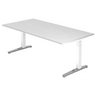 Bureau réglable en hauteur XTRA XB 2E WC en blanc avec grand plateau de hjh OFFICE PRO
