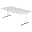 Bureau réglable en hauteur XTRA XB 2E WC en blanc avec grand plateau de hjh OFFICE PRO
