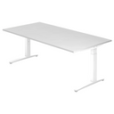 Bureau réglable en hauteur XTRA XB 2E WW en blanc avec un grand plateau de hjh OFFICE PRO