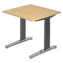 Bureau réglable en hauteur XTRA XB 8 GC effet érable avec pieds gris de hjh OFFICE PRO