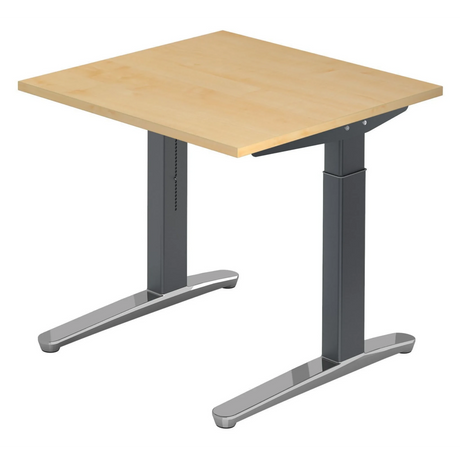 Bureau réglable en hauteur XTRA XB 8 GC effet érable avec pieds gris de hjh OFFICE PRO