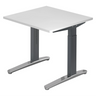 Bureau réglable en hauteur XTRA XB 8 GC avec plateau blanc et pieds gris de hjh OFFICE PRO