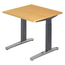 Bureau réglable en hauteur XTRA XB 8 GC en hêtre avec piètement gris foncé de hjh OFFICE PRO