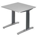 Bureau réglable en hauteur XTRA XB 8 GC en gris avec plateau carré de hjh OFFICE PRO