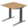 Bureau réglable en hauteur XTRA XB 8 GC en chêne rustique avec piètement gris foncé de hjh OFFICE PRO