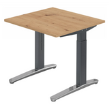 Bureau réglable en hauteur XTRA XB 8 GC en chêne rustique avec piètement gris foncé de hjh OFFICE PRO