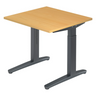 Bureau réglable en hauteur XTRA XB 8 GG avec plateau couleur hêtre et structure gris foncé de hjh OFFICE PRO