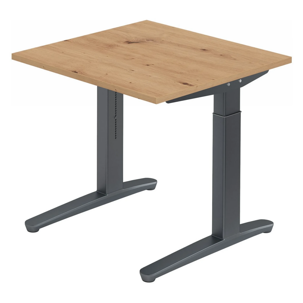 Bureau réglable en hauteur XTRA XB 8 GG avec plateau en chêne noueux et pieds gris de hjh OFFICE PRO
