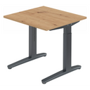 Bureau réglable en hauteur XTRA XB 8 GG avec plateau en chêne noueux et pieds gris de hjh OFFICE PRO