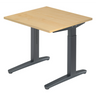 Bureau réglable en hauteur XTRA XB 8 GG en érable avec piètement gris foncé de hjh OFFICE PRO