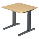 Bureau réglable en hauteur XTRA XB 8 GG en érable avec piètement gris foncé de hjh OFFICE PRO