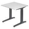 Bureau réglable en hauteur XTRA XB 8 GG avec plateau blanc et piètement gris foncé de hjh OFFICE PRO