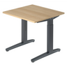 Bureau réglable en hauteur XTRA XB 8 GG aspect chêne avec piètement gris foncé de hjh OFFICE PRO