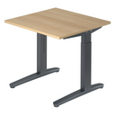 Bureau réglable en hauteur XTRA XB 8 GG aspect chêne avec piètement gris foncé de hjh OFFICE PRO