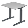 Bureau réglable en hauteur XTRA XB 8 GG en gris avec plateau carré de hjh OFFICE PRO