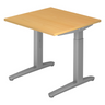 Bureau réglable en hauteur XTRA XB 8 SS avec plateau couleur hêtre et structure grise de hjh OFFICE PRO
