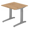 Bureau réglable en hauteur XTRA XB 8 SS avec plateau en chêne rustique et structure grise de hjh OFFICE PRO