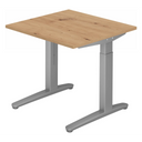 Bureau réglable en hauteur XTRA XB 8 SS avec plateau en chêne rustique et structure grise de hjh OFFICE PRO
