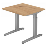 Bureau réglable en hauteur XTRA XB 8 SS avec plateau en chêne rustique et structure grise de hjh OFFICE PRO