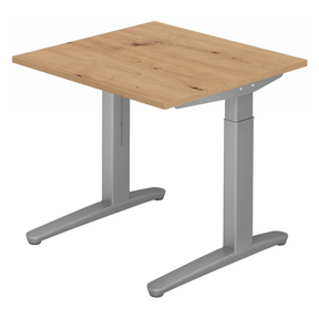 Bureau réglable en hauteur XTRA XB 8 SS avec plateau en chêne rustique et structure grise de hjh OFFICE PRO
