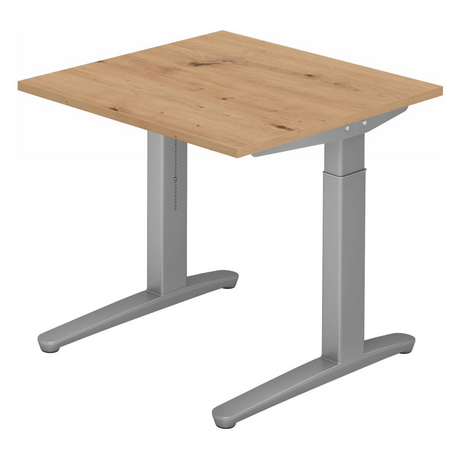 Bureau réglable en hauteur XTRA XB 8 SS avec plateau en chêne rustique et structure grise de hjh OFFICE PRO