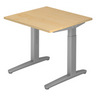 Bureau réglable en hauteur XTRA XB 8 SS avec plateau en bois d'érable et piètement gris de hjh OFFICE PRO