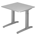 Bureau réglable en hauteur XTRA XB 8 SS en gris avec plateau carré de hjh OFFICE PRO