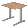 Bureau réglable en hauteur XTRA XB 8 SS aspect noyer avec pieds gris de hjh OFFICE PRO