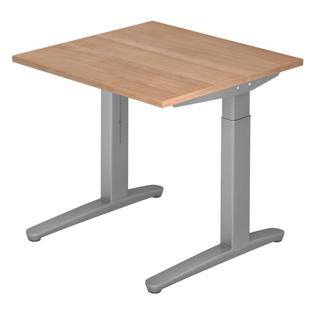 Bureau réglable en hauteur XTRA XB 8 SS aspect noyer avec pieds gris de hjh OFFICE PRO