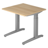 Bureau réglable en hauteur XTRA XB 8 SS avec plateau en chêne clair et pieds gris de hjh OFFICE PRO