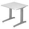 Bureau réglable en hauteur XTRA XB 8 SS en blanc avec plateau carré de hjh OFFICE PRO