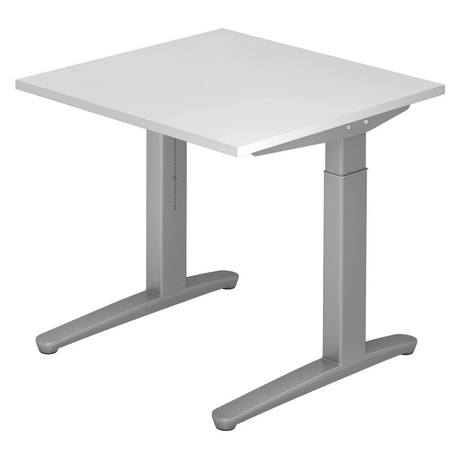 Bureau réglable en hauteur XTRA XB 8 SS en blanc avec plateau carré de hjh OFFICE PRO