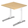 Bureau réglable en hauteur XTRA XB 8 WC avec plateau en érable et pieds blancs de hjh OFFICE PRO