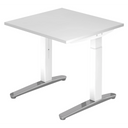 Bureau réglable en hauteur XTRA XB 8 WC en blanc avec plateau carré de hjh OFFICE PRO