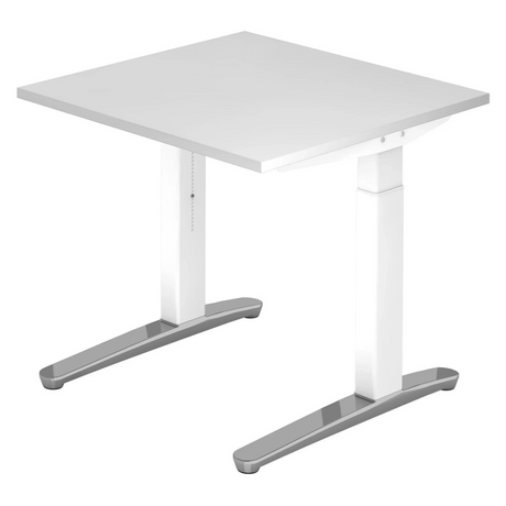 Bureau réglable en hauteur XTRA XB 8 WC en blanc avec plateau carré de hjh OFFICE PRO