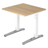 Bureau réglable en hauteur XTRA XB 8 WC aspect chêne avec structure blanche de hjh OFFICE PRO