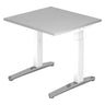 Bureau réglable en hauteur XTRA XB 8 WC avec plateau gris et piètement blanc de hjh OFFICE PRO