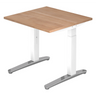 Bureau réglable en hauteur XTRA XB 8 WC aspect noyer avec structure blanche de hjh OFFICE PRO